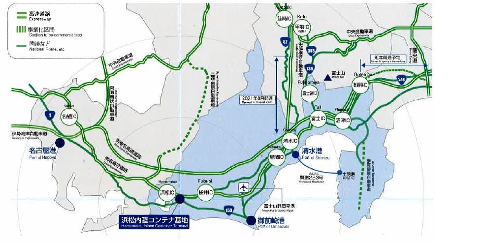 静岡県浜松内陸コンテナ基地の位置図